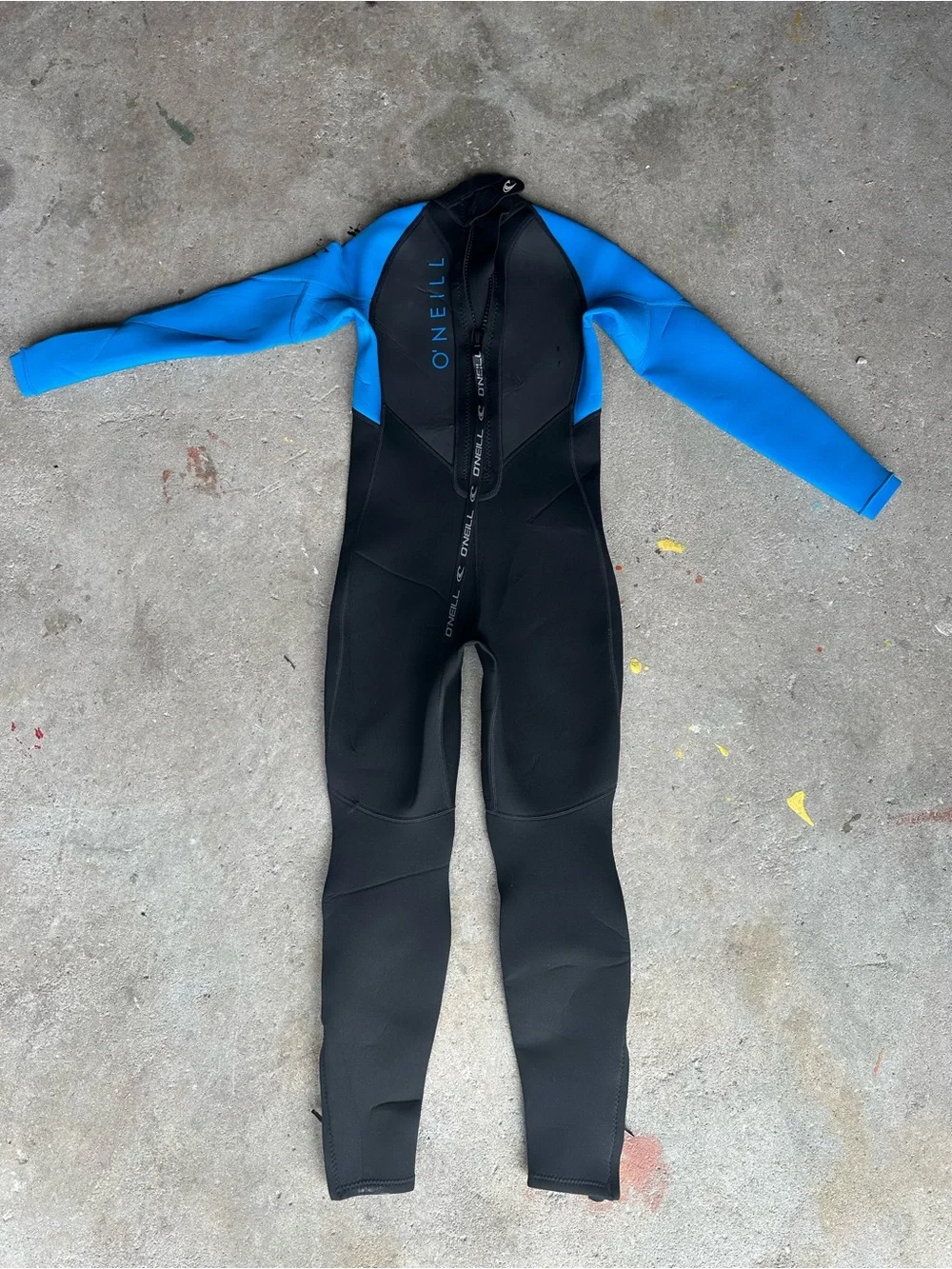 O'Neill Youth Reactor Black & Blue 3/2mm Full Wetsuit Gently Used